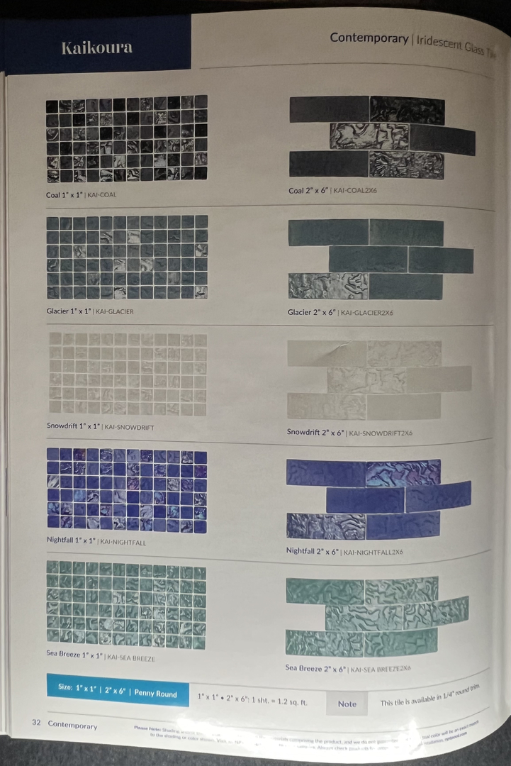 AquaProject クロダイ74 Little Tile Inc - Online Source To Pool Tiles - Pool Glass - Pool